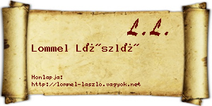 Lommel László névjegykártya